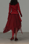 Marc Le Bihan 2590 Collection of Triple Tulle Silk Skirts Handmade in France MLB-2590-HONG Red